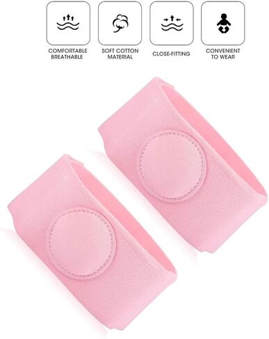 حزام فتق من WenTigDY، حزام فتق بزر بطن الطفل للأطفال، حزام فتق بزر بطن الطفل، حزام فتق علاج علاج الفتق للأطفال الرضع، حزام فتق سري - وردي (قطعتان) in Kuwait