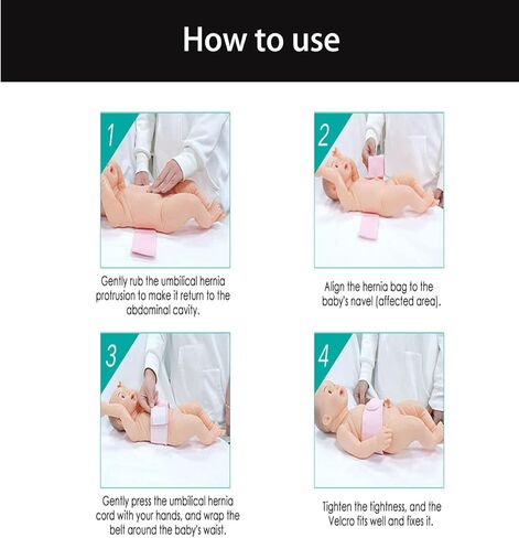 حزام فتق من WenTigDY، حزام فتق بزر بطن الطفل للأطفال، حزام فتق بزر بطن الطفل، حزام فتق علاج علاج الفتق للأطفال الرضع، حزام فتق سري - وردي (قطعتان) in Kuwait