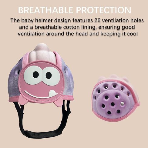 Baby Helmet for Crawing Walking,Soft Infant Safety Helmet,Baby Helmet 1-2 Years for Anti-Fall Head Protector,Adjustable, Breathable in Saudi Arabia