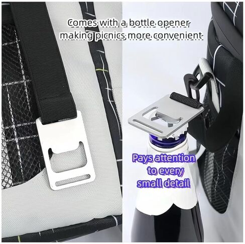 حقيبة غداء Jkzvicis، حقيبة تبريد ناعمة، مبرد غداء معزول مع أشرطة كتف قابلة للتعديل، أكياس تبريد غداء قابلة للطي معزولة، حقيبة تبريد مع فتاحة زجاجات، مناسبة للسفر والتخييم والنزهات in Kuwait