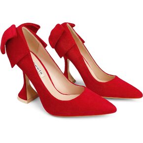 حذاء زفاف Zzheels نسائي بكعب 3.74 سم ومقدمة مدببة وكعب مثلث in Kuwait