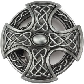 Cross Belt Buckle for Men, Viking Celtic Cross Punk Celtic Knot Cross Round Western Cowboy Belt Buckle in Kuwait