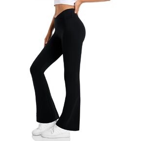 سراويل SUNYAA كروس مضيئة للنساء بخصر عالٍ، سراويل يوجا متوهجة للتحكم في البطن للتمرين العملي غير الرسمي in Kuwait