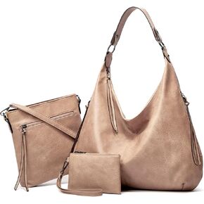 Ashioup Hobo Bags for Women Soft PU Leather Shoulder Bag Vintage Slouchy Handbag with Zipper in Kuwait