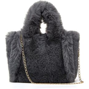 Tote Bag large Shoulder Bag Fleece Faux Fur Hobo Tote Bag Handbag Retro Bag Solid Color Big Purse