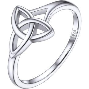 PROSILVER 925 Sterling Silver Claddagh Ring/Celtic Knot Ring for Women, Irish Wedding Band, Rose Gold Plated, Comfort Fit, Size 4-12, Come Gift Box