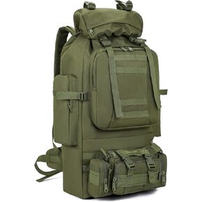 HongXingHai 100L Camping Hiking Backpack,Molle military Tactical rucksack backpack,Waterproof Lightweight Hiking Backpack (Ruin Green)