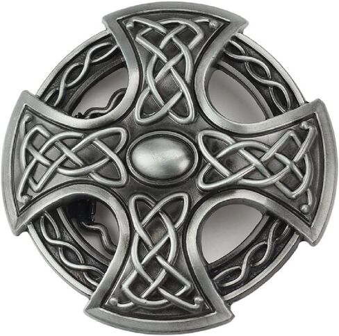 Cross Belt Buckle for Men, Viking Celtic Cross Punk Celtic Knot Cross Round Western Cowboy Belt Buckle in Saudi Arabia