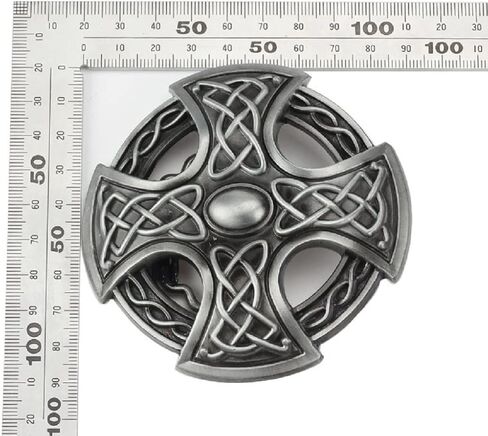 Cross Belt Buckle for Men, Viking Celtic Cross Punk Celtic Knot Cross Round Western Cowboy Belt Buckle in Saudi Arabia