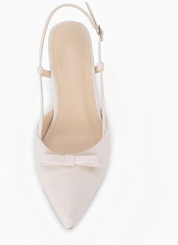 Coutgo Women's Slingback Kitten Heels Pumps Bow Closed Pointed Toe Wedding Dress Shoes in Saudi Arabia