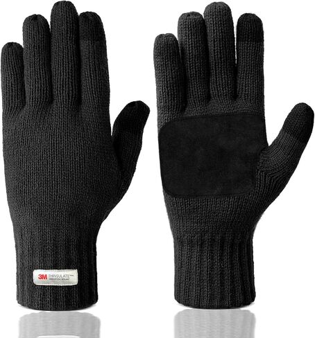 Evridwear Mens Winter Warm Gloves ,Knitted Thermal Anti-Slip Touchscreen Glove with 3M Thinsulate Insulated Lining in Saudi Arabia