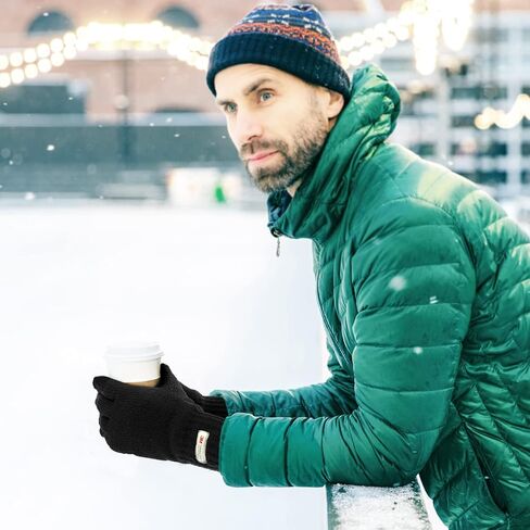 Evridwear Mens Winter Warm Gloves ,Knitted Thermal Anti-Slip Touchscreen Glove with 3M Thinsulate Insulated Lining in Saudi Arabia