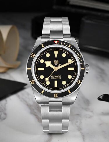 ساعات سان مارتن للرجال، 6200 ساعة غوص أوتوماتيكية NH35 حركة للرجال 38 ملم إصدار محدود SN004 ياقوتي مضيء 20 بار مقاومة للماء in Kuwait