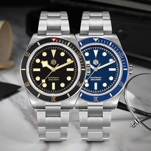 ساعات سان مارتن للرجال، 6200 ساعة غوص أوتوماتيكية NH35 حركة للرجال 38 ملم إصدار محدود SN004 ياقوتي مضيء 20 بار مقاومة للماء in Kuwait