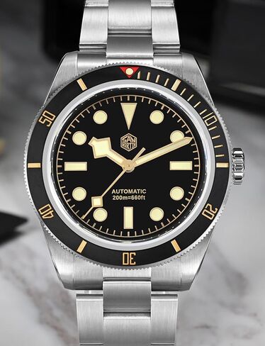 ساعات سان مارتن للرجال، 6200 ساعة غوص أوتوماتيكية NH35 حركة للرجال 38 ملم إصدار محدود SN004 ياقوتي مضيء 20 بار مقاومة للماء in Kuwait