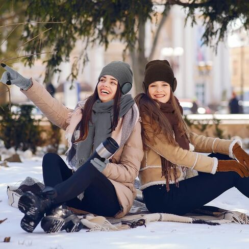 Suhine 20 Pieces Women Men Winter Knit Beanie Hat Scarf Sock Earmuffs Gloves Set with Fleece Lined Skull Caps Warm Neck Scarves for Women Men in Saudi Arabia