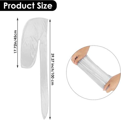 WLLHYF Silk Durag Long Tail Durag Breathable Pirate Headwraps Cap for 360 Waves Soft Bandana Turban Hat Hair Loss Chemo Cap in Saudi Arabia