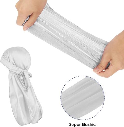WLLHYF Silk Durag Long Tail Durag Breathable Pirate Headwraps Cap for 360 Waves Soft Bandana Turban Hat Hair Loss Chemo Cap in Saudi Arabia