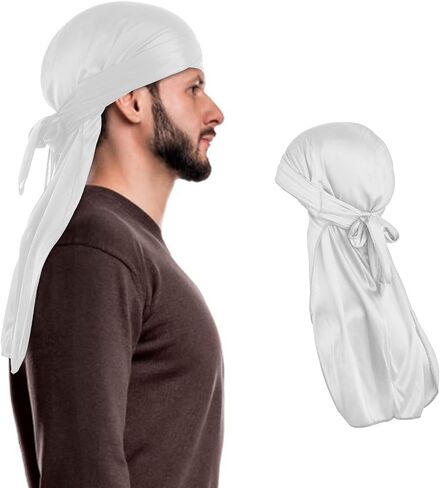 WLLHYF Silk Durag Long Tail Durag Breathable Pirate Headwraps Cap for 360 Waves Soft Bandana Turban Hat Hair Loss Chemo Cap in Saudi Arabia