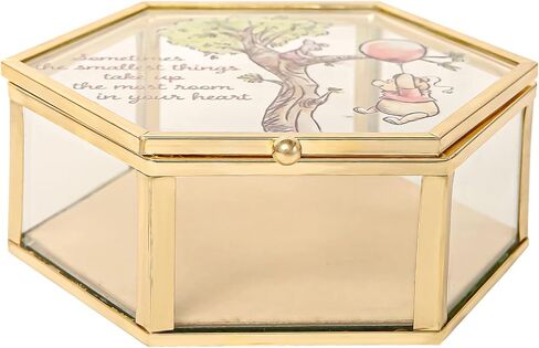Disney Winnie the Pooh Jewelry Box - Glass Jewelry Case with Pooh and Piglet Design Jewelry Box, Officially Licensed in Saudi Arabia