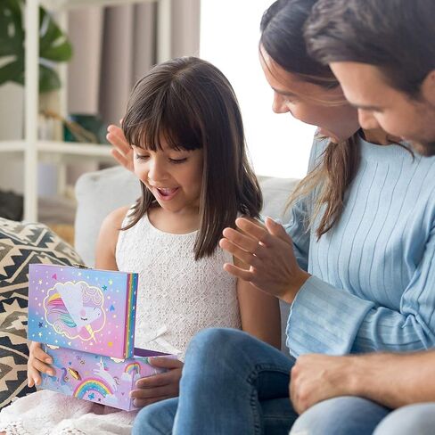 صندوق المجوهرات الموسيقية من Jewelkeeper Unicorn للفتيات الصغيرات - صندوق مجوهرات للأطفال مع درج قابل للسحب - صندوق مجوهرات موسيقى مع قلادة وسوار - مجموعة هدايا للأطفال - حقيبة تخزين مجوهرات الأطفال in Saudi Arabia