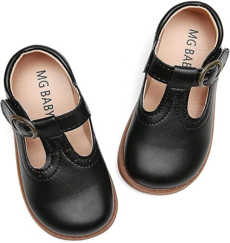 Peyarlie Toddler Girl Dress Shoes Mary Jane Ballerina Flats Party School Shoes Bowknot Wedding Princess Shoes in Saudi Arabia