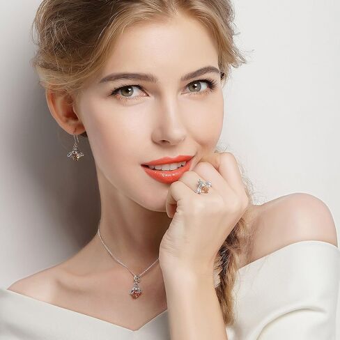 سلينز اقراط متدلية من الفضة الاسترلينية عيار 925 بتصميم ملكة النحل للنساء والفتيات المراهقات، اقراط كريستال كريستال من الفضة الاسترلينية، زركونيا مكعب, كريستال من الفضة الاسترلينية, مكعب زركونيا in Kuwait