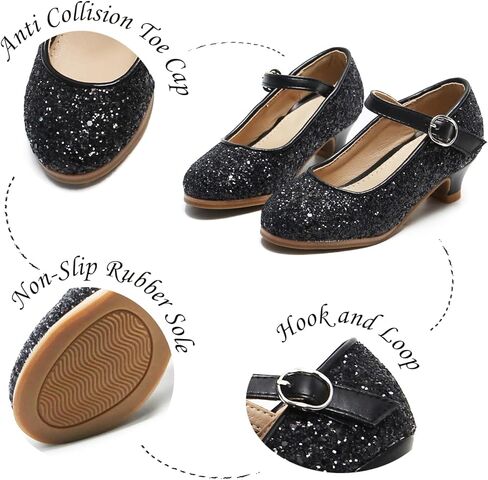 حذاء Tegeek للفتيات الصغيرات بكعب عالٍ ونعل سميك حذاء فستان الأميرة in Kuwait