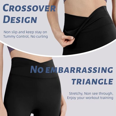 سراويل SUNYAA كروس مضيئة للنساء بخصر عالٍ، سراويل يوجا متوهجة للتحكم في البطن للتمرين العملي غير الرسمي in Kuwait