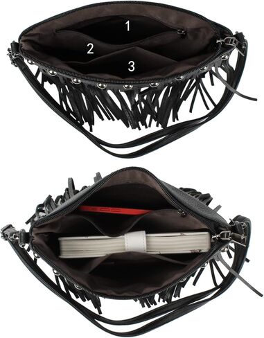 Hoce Women’s Leather Fringe Messenger Bag Large Hobo Crossbody Tassel Shoulder Bags, Gift for Mom Wife Girlfriend in Kuwait