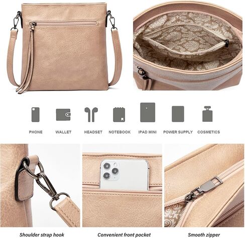 Ashioup Hobo Bags for Women Soft PU Leather Shoulder Bag Vintage Slouchy Handbag with Zipper in Kuwait