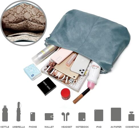 حقائب Ashioup Hobo للنساء من جلد البولي يوريثان الناعم حقيبة كتف كلاسيكية مترهلة بسحاب in Kuwait