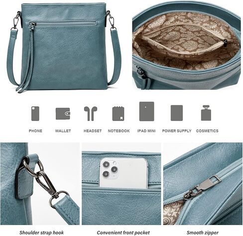 حقائب Ashioup Hobo للنساء من جلد البولي يوريثان الناعم حقيبة كتف كلاسيكية مترهلة بسحاب in Kuwait