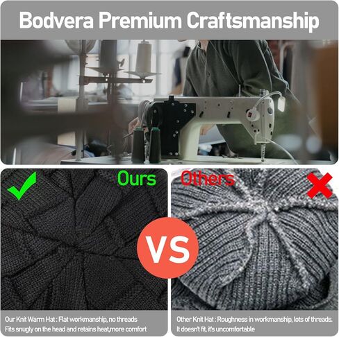 قبعة بودفيرا الشتوية الدافئة السميكة الناعمة القابلة للتمدد قبعة سكولي للرجال والنساء in Kuwait