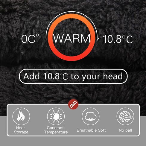 قبعة بودفيرا الشتوية الدافئة السميكة الناعمة القابلة للتمدد قبعة سكولي للرجال والنساء in Kuwait