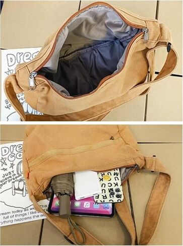 Womens Canvas Hobo Bags Purses Large Shoulder Bags Casual Crossbody Bags Satchel Bag Messenger Bag Shopping Traveling in Saudi Arabia