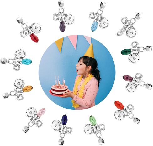 سحر عيد ميلاد سعيد TGLS متلألئ من يناير إلى ديسمبر 12 شهرًا متوافق مع أساور وقلائد باندورا تشارمز in Kuwait