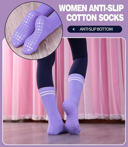 جوارب MQELONG للنساء، جوارب البيلاتس مع مقابض، جوارب يوجا غير قابلة للانزلاق للنساء، جوارب باليه باري، للتمارين الرياضية in Kuwait