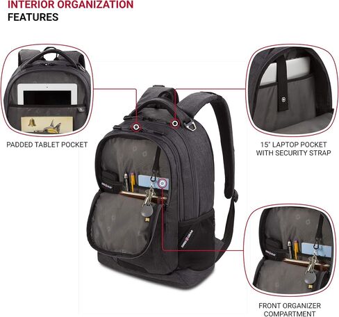 SwissGear Cecil 5505 Laptop Backpack, Black Hex, 18-Inch in Kuwait