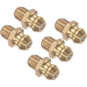 CoCud Brass Straight Grease Fitting, | M10x1.25mm Metric | Hydraulic Grease Nipple - (Applications: for Replacing Missing or Broken Oil Fitting), 5-Pieces