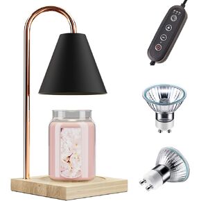 مصباح تسخين الشموع، سخان كهربائي لمصباح الشمعة مع مؤقت، سخان ذوبان الشمع الخافت لشموع البرطمان مع لمبتين، مذيب كهربائي للرائحة، ديكور منزلي وهدية للأم in Kuwait