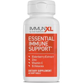 ImmunXL Provides All Year-Long Immune Support with Vitamin C and zinc, and Contains Powerful antioxidants Elderberry and echinacea, for Life’s Stressful Immune Challenges. (60 Soft Gels, 30 Servings) in Kuwait
