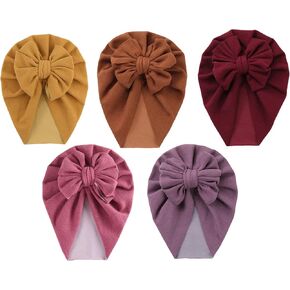 Newborn Hospital Hat Mittens Baby Beanies with Bow Knot Infant Caps Soft Cute Toddler Headwrap for Boys Girls in Kuwait