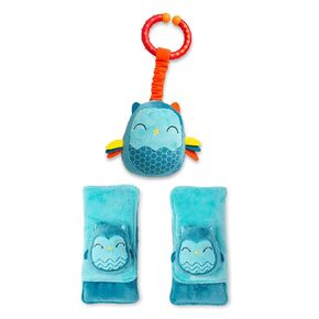 Diono Baby Owl Character Car Seat Straps & Toy, Shoulder Pads for Baby, Infant, Toddler, 2 Pack Soft Seat Belt Cushion and Stroller Harness Covers Helps Prevent Strap Irritation in Saudi Arabia