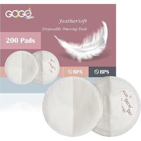 وسادات الرضاعة GoGo Pure 200CT FeatherSoft للاستعمال مرة واحدة، رفيعة للغاية، سريعة الامتصاص، بقطر 5.12 بوصة، تغطية كاملة، تصميم محيطي ثلاثي الأبعاد، راحة إضافية، مغلفة بشكل فردي in Kuwait
