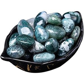 Rooxin 1.1lb Polished Stones Fish Tank Pebbles,Mixed Color Agate Stone Gravel, Decorative Stones for Plants Cacti & Succulents Bedding, Landscape, Vase Filler, Indoor Fountain Stones 0.78-1.18 Inch in Saudi Arabia