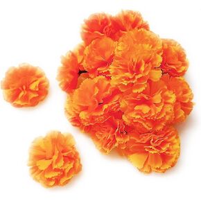 Z3N 50 pc Orange Marigold Flower Heads. Mexican Cempasuchil. Silk Artificial Flowers (Without stem) in Saudi Arabia