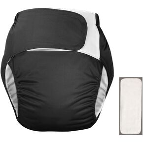 DEEYOTA Adult Velcro Cloth Diaper with a Diaper,Incontinence Diaper Cover,Incontinence Protection Diaper Underwear,Reusable,Washable,Adjustable,Suitable for Bedridden,Elderly,and Incontinence
