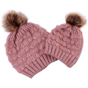 SJIAO Mommy and Me Hats Set Women Baby Boys Girls Matching Hats & Caps Parent-Child Hat Knit Mom Me Matching Warm Winter Hat in Saudi Arabia