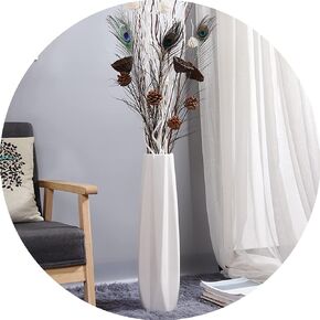 White Tall Floor Vase, 24" Ceramic Large Vase, Decorative Flower Vases for Modern Home Decor Living Room Office Bedroom Kitchen Wedding Centerpieces Farmhouse Décor in Kuwait